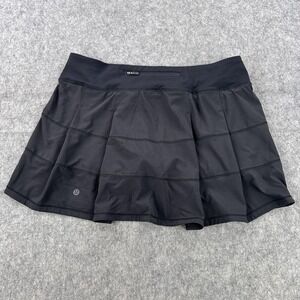 Lululemon Skirt Womens 10 Black Athletic Running Skort Built In Shorts